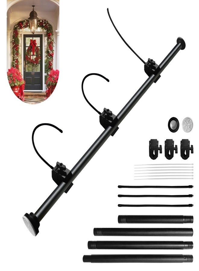 Docaharbour Garland Hanger for Front Door Frame, Adjustable 18"- 67" Heavy-Duty Garland Holder for Door Frame Christmas & Halloween Decorations, Wreaths, Lights, No-Drill, Damage-Free - Image 1